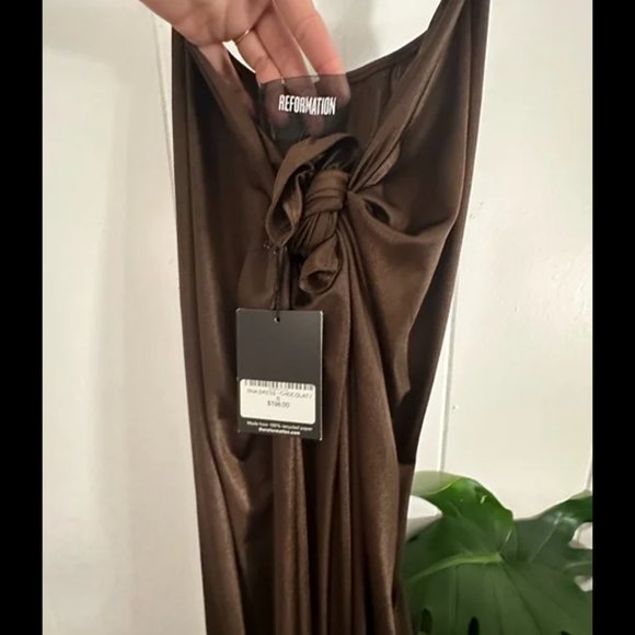 Reformation Tina Dress in Chocolate - New with tag - Picture 3 of 5